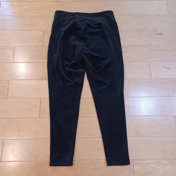 Lilly Pulitzer Myria Velour High Rise Leggings Onyx Black Size XL Athletic Soft - Picture 5 of 8